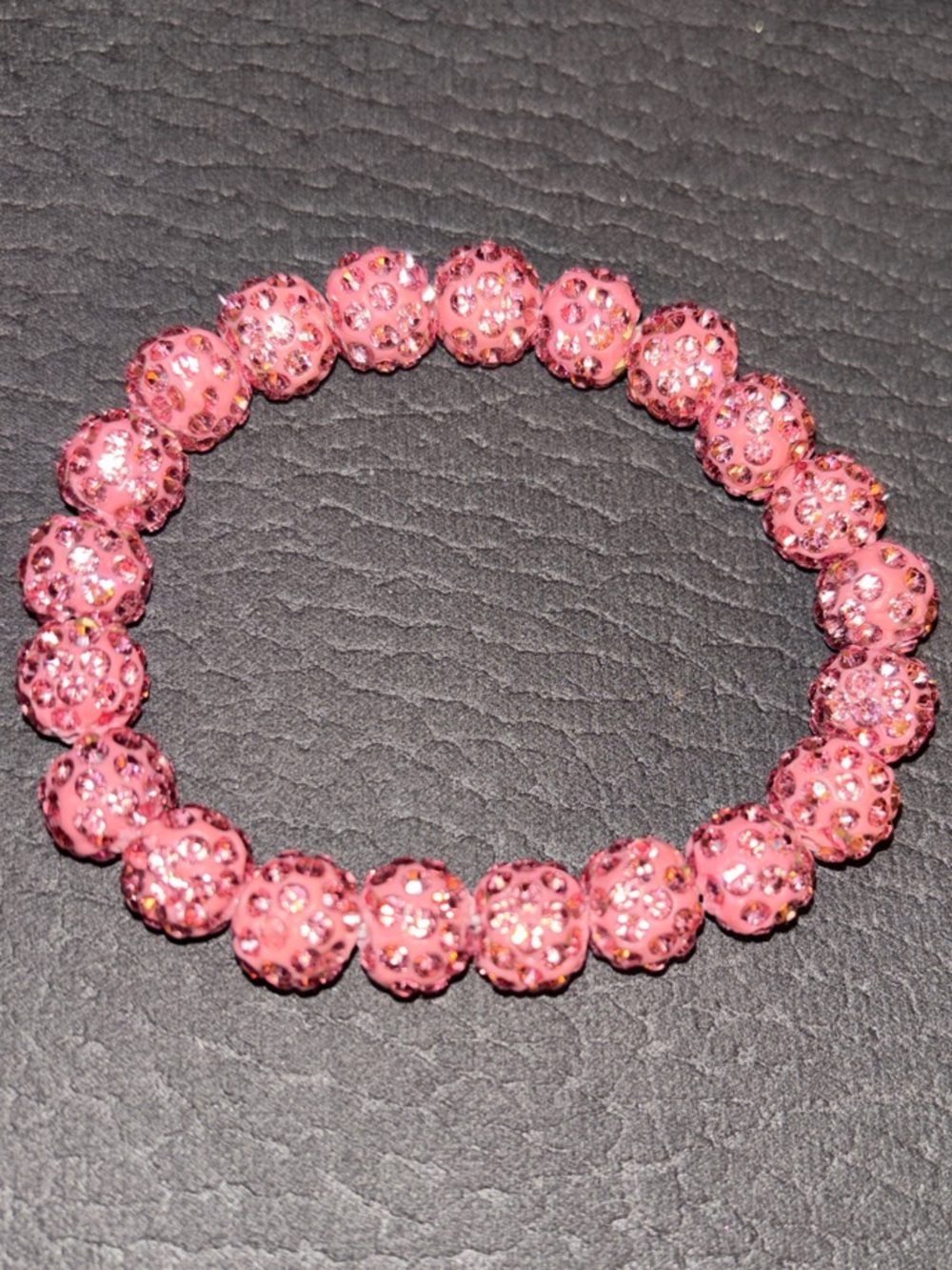 Pink Crystal Bead Stretch Bracelet - Women Jewelry